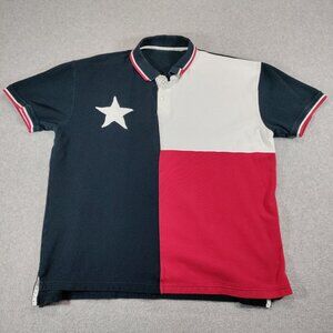 Texas Flag Polo Shirt Mens XXL Short Sleeve Casual
